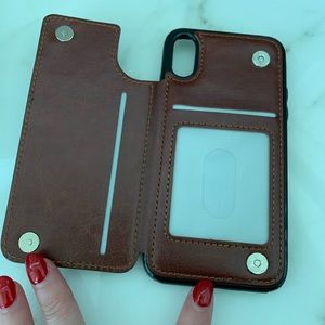 Genuine leather apple iPhone 6 case brown